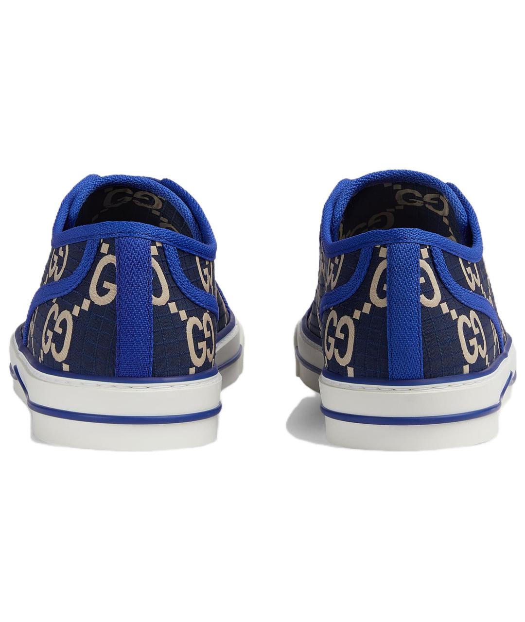 GUCCI Синие текстильные низкие кроссовки / кеды, фото 4