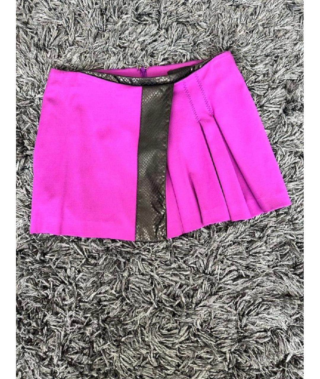 PINKO Фиолетовая полиэстеровая юбка мини, фото 2