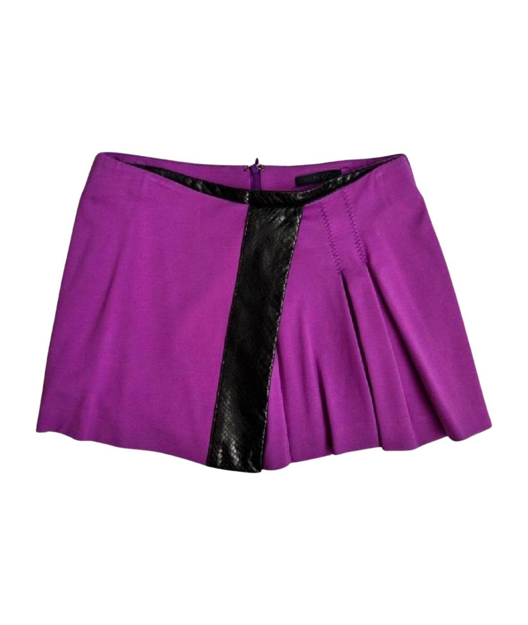 PINKO Фиолетовая полиэстеровая юбка мини, фото 1