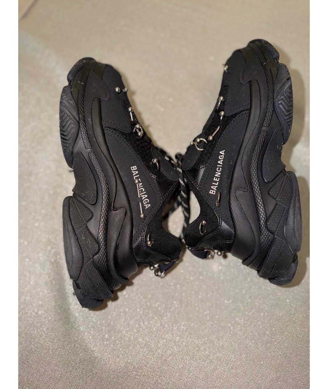 BALENCIAGA Черные текстильные низкие кроссовки / кеды, фото 6