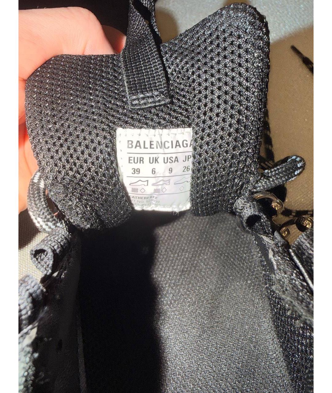 BALENCIAGA Черные текстильные низкие кроссовки / кеды, фото 5