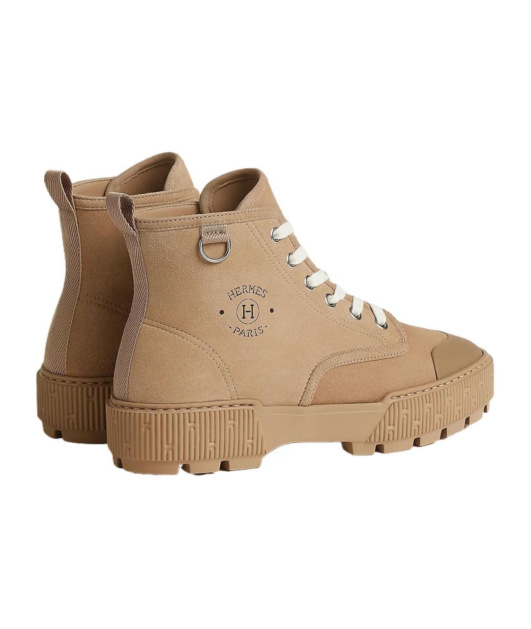 HERMES Коричневые кожаные ботинки, фото 4