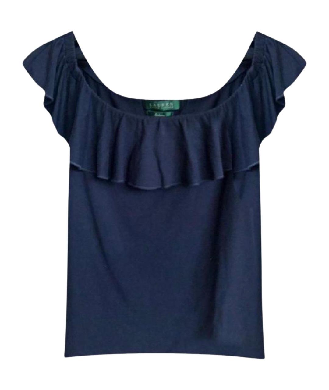 RALPH LAUREN Темно-синяя вискозная майка, фото 1