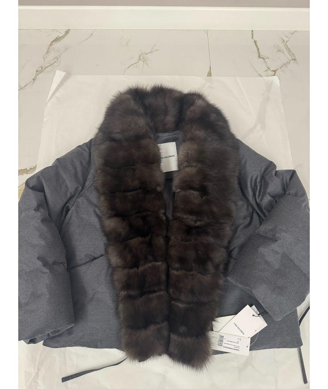 YVES SALOMON Антрацитовый кашемировый пуховик, фото 6
