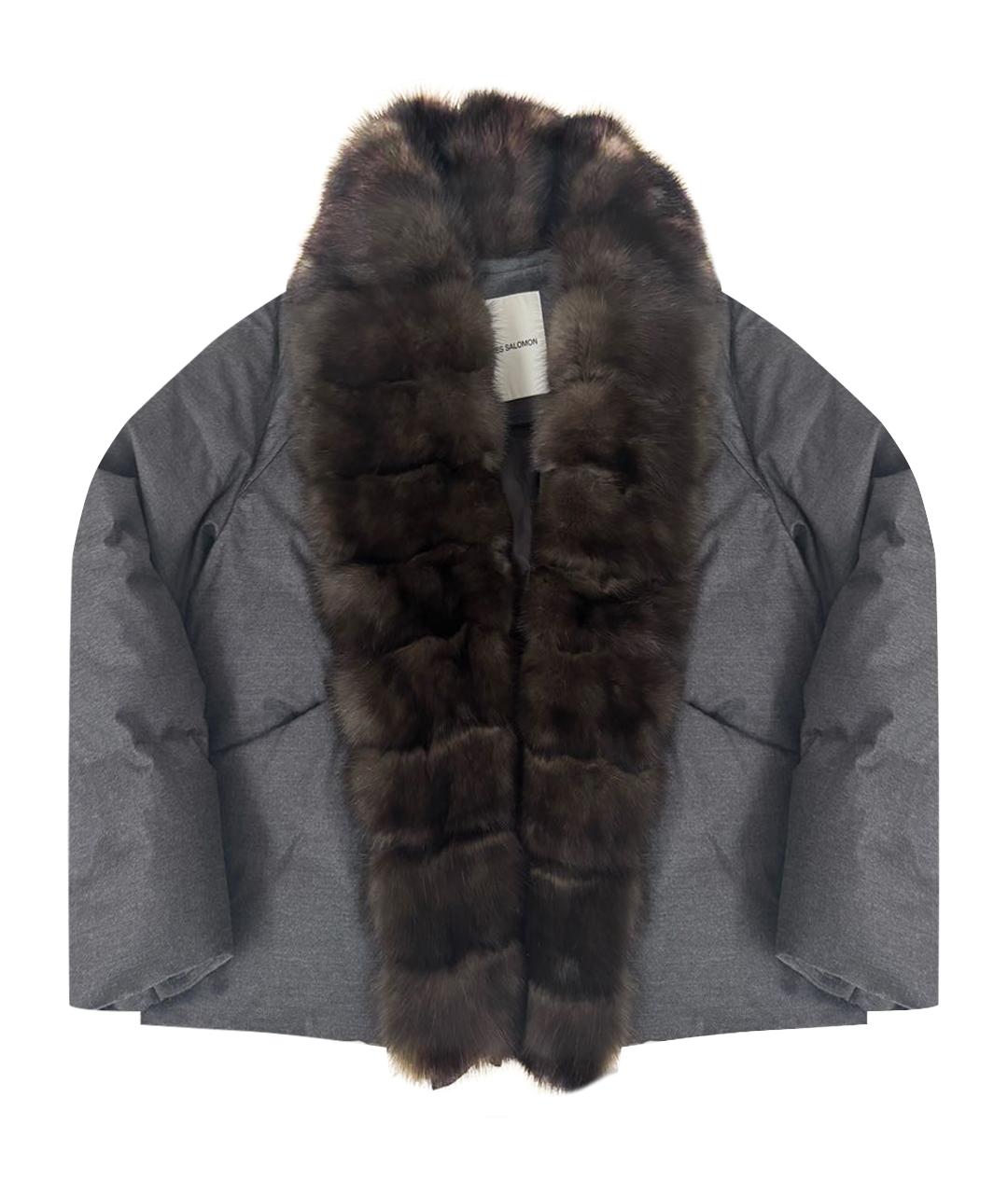 YVES SALOMON Антрацитовый кашемировый пуховик, фото 1