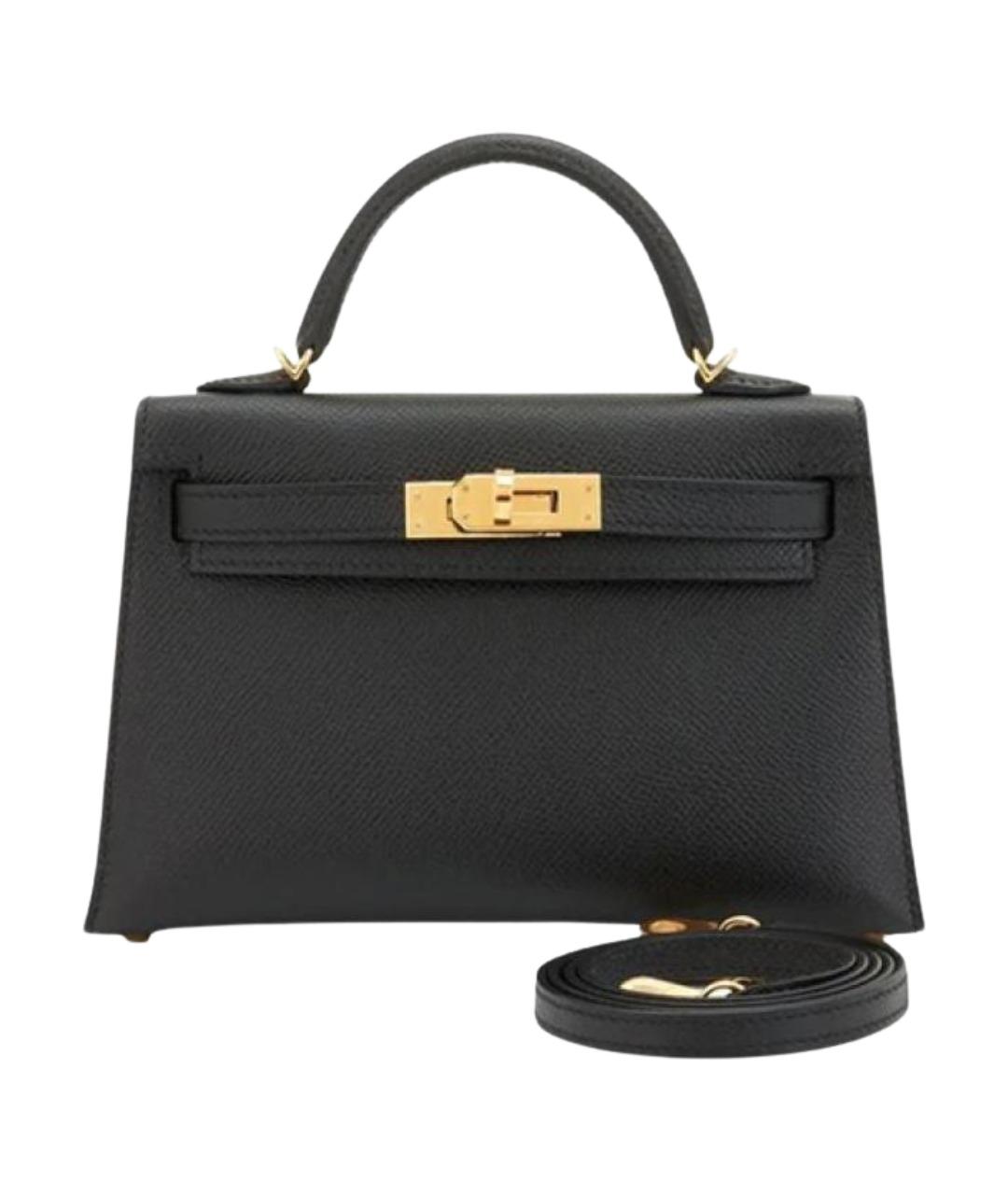 HERMES Черная кожаная сумка через плечо, фото 1