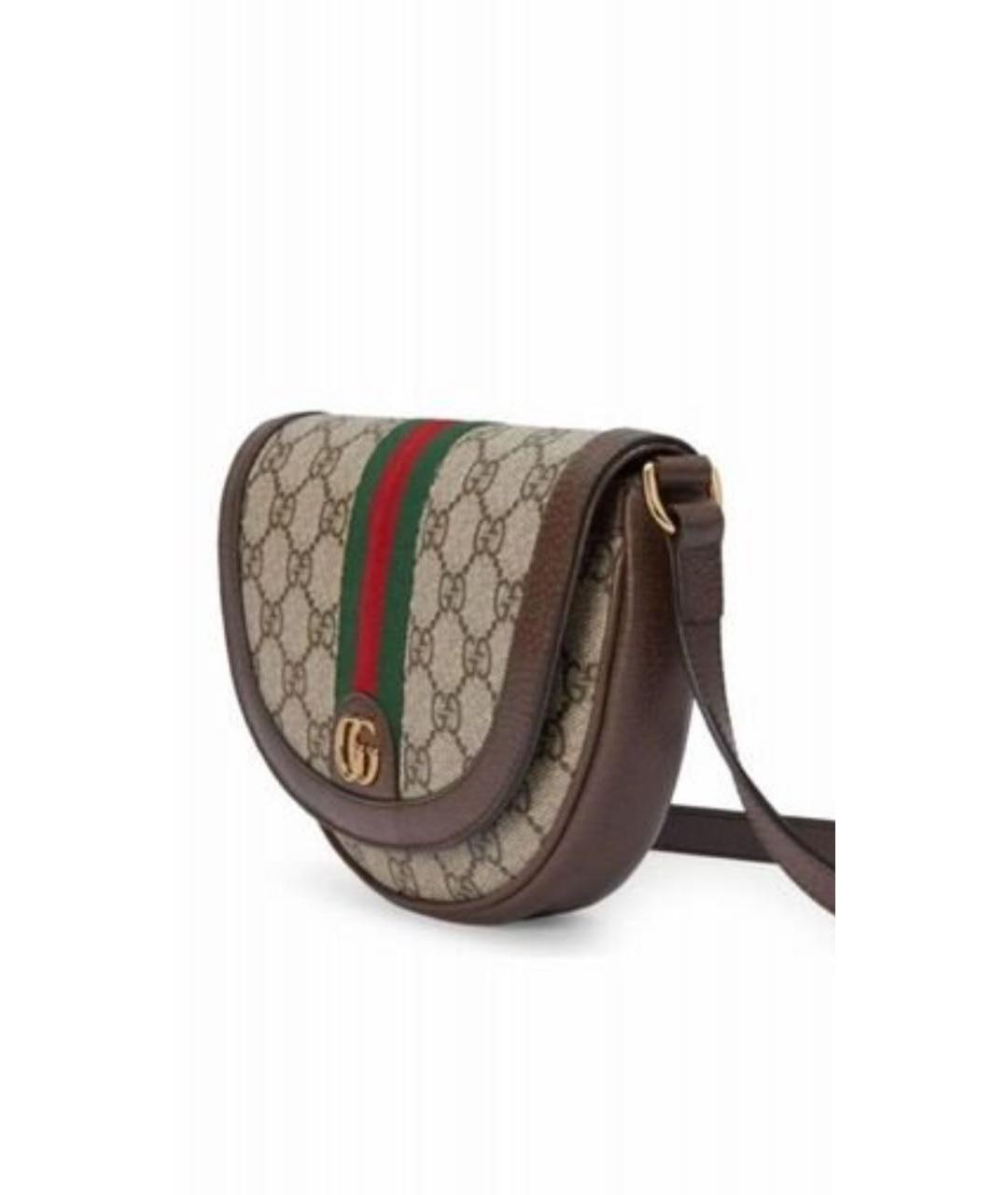 GUCCI Коричневая кожаная сумка через плечо, фото 3