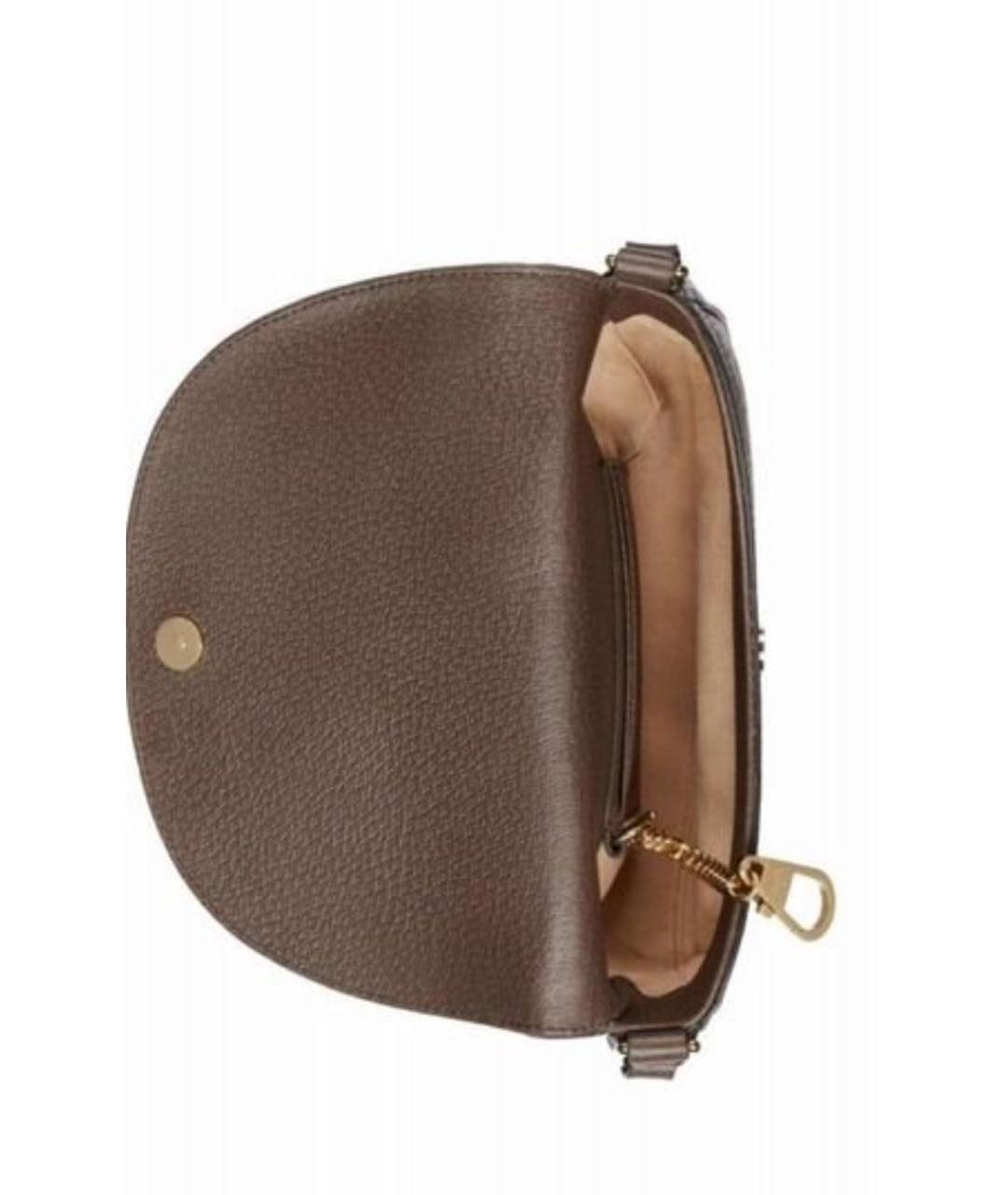 GUCCI Коричневая кожаная сумка через плечо, фото 4