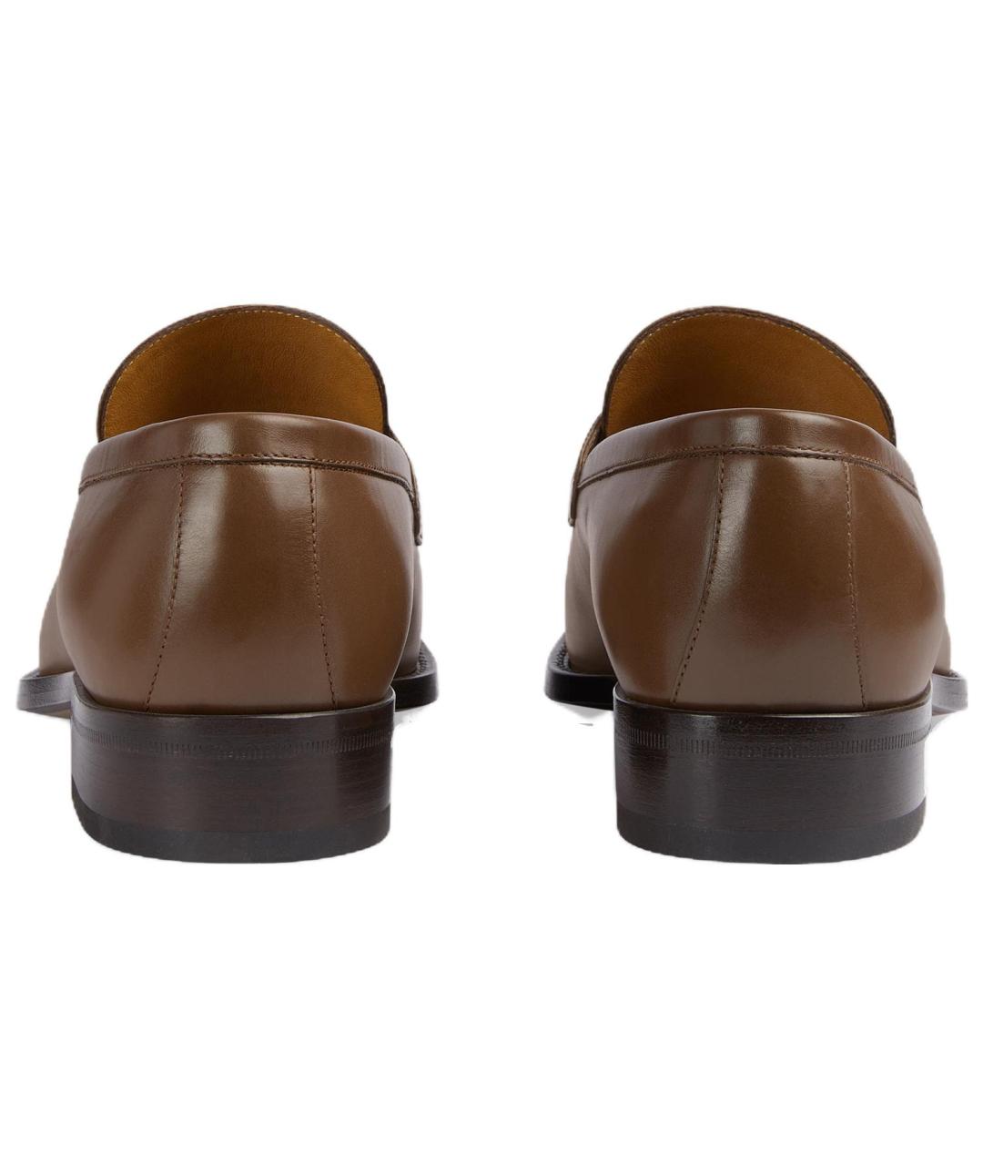GUCCI Коричневые кожаные лоферы, фото 5