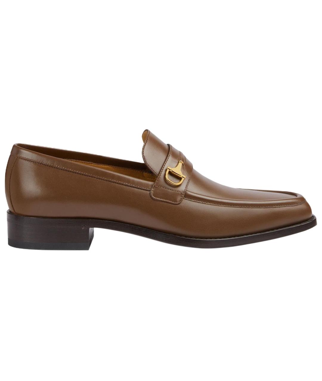 GUCCI Коричневые кожаные лоферы, фото 1