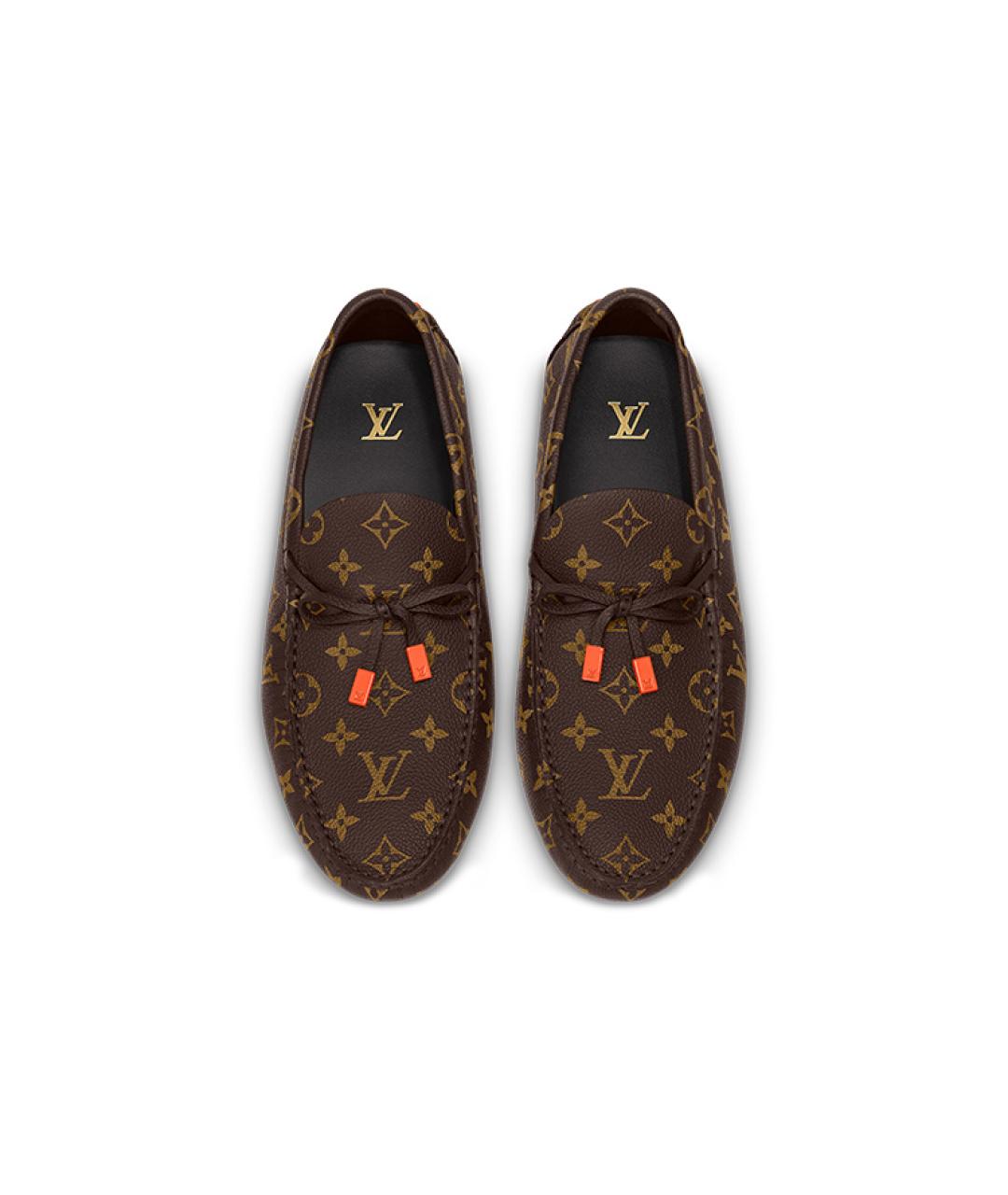 LOUIS VUITTON Коричневые кожаные лоферы, фото 3