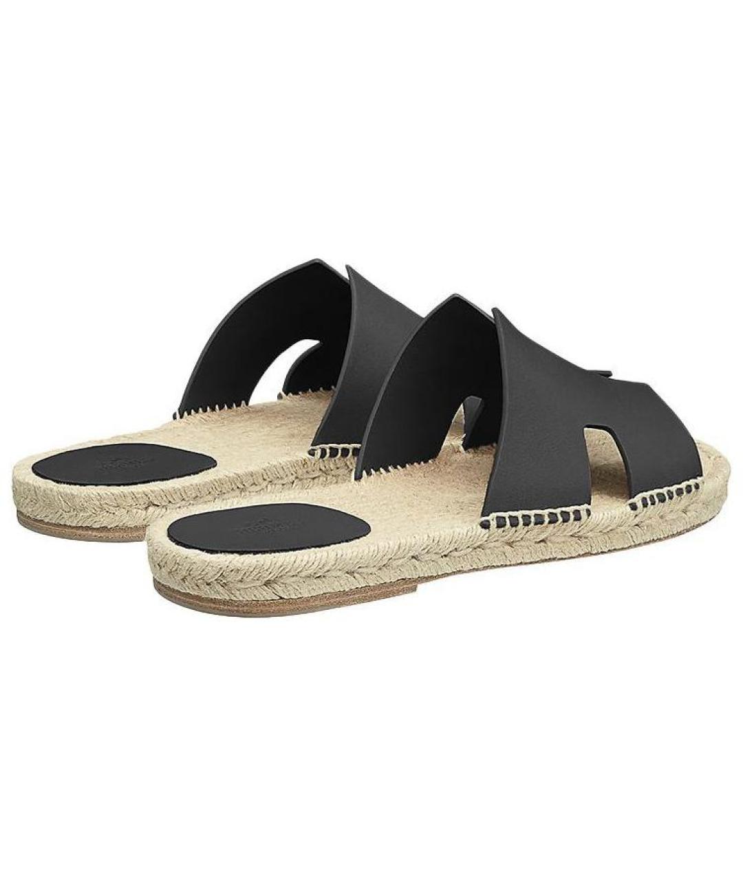 HERMES Черные сандалии, фото 4