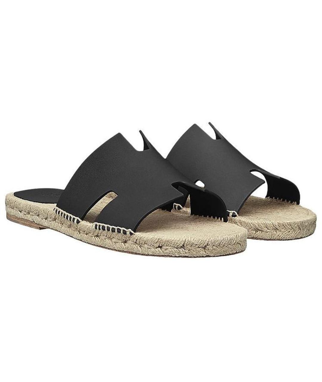 HERMES Черные сандалии, фото 3