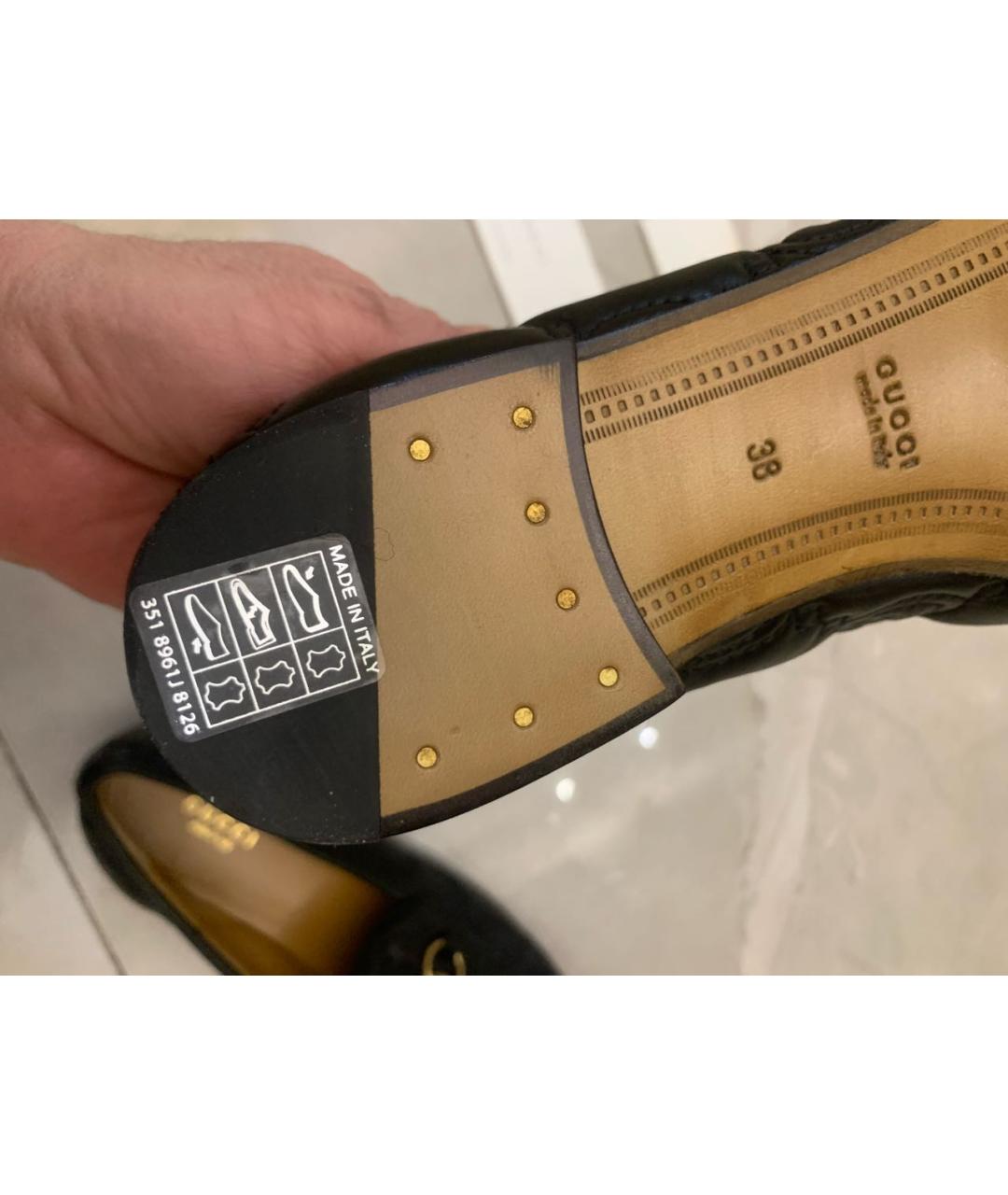 GUCCI Черные кожаные лоферы, фото 4