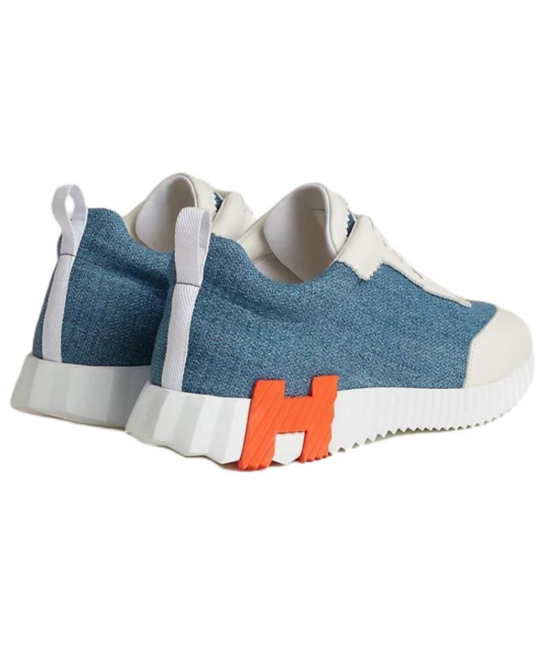 HERMES Синие низкие кроссовки / кеды, фото 4