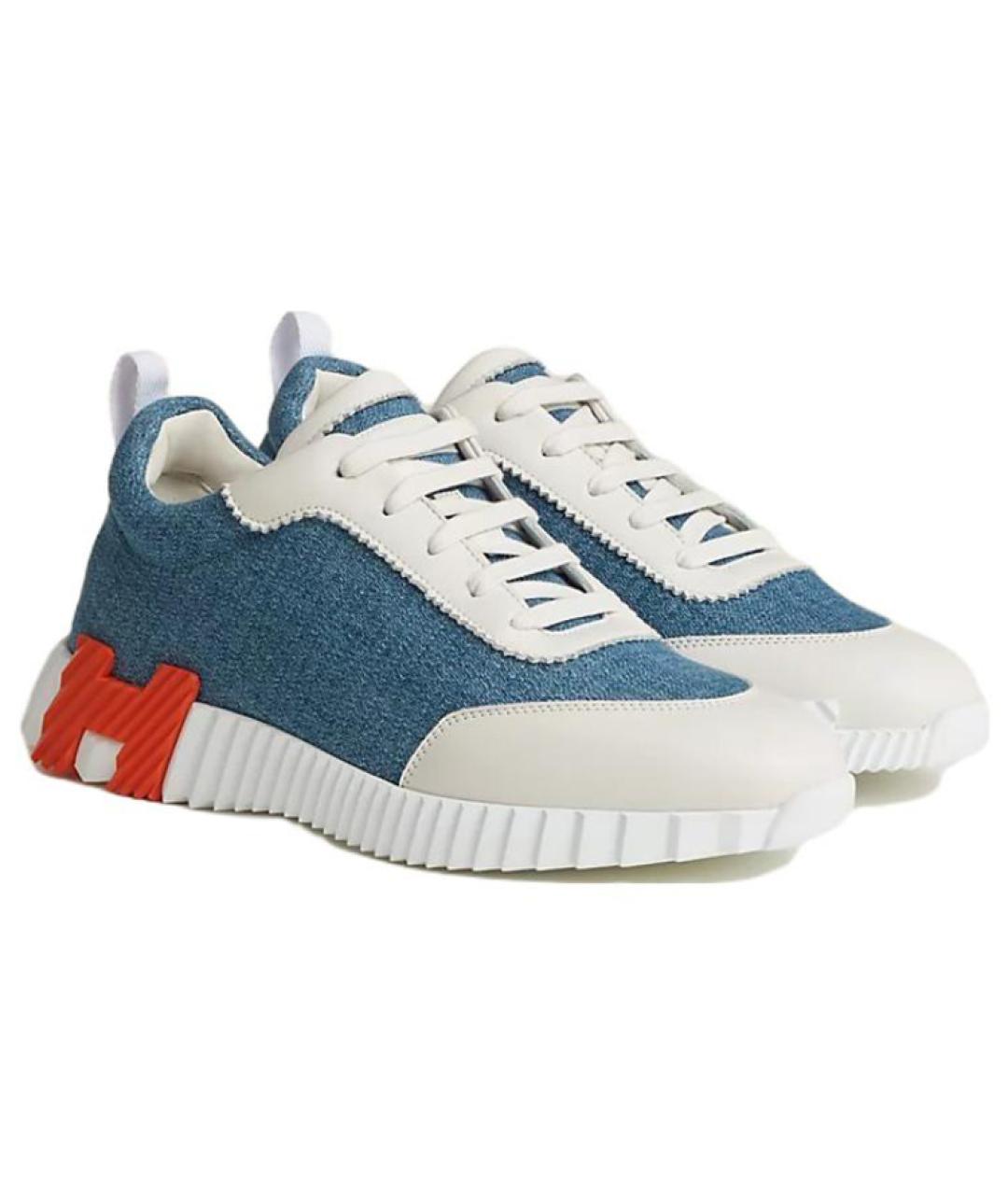 HERMES Синие низкие кроссовки / кеды, фото 3