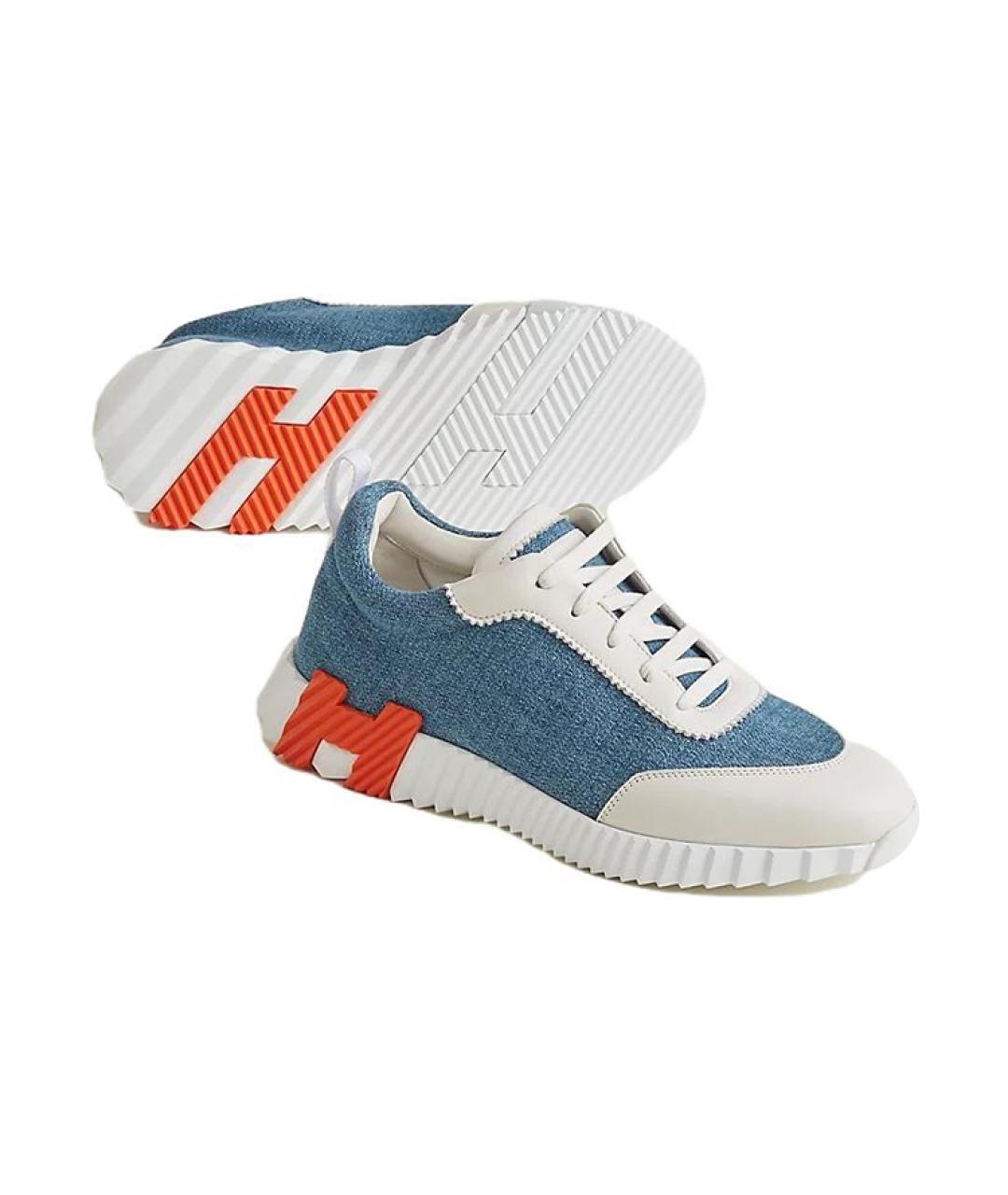 HERMES Синие низкие кроссовки / кеды, фото 5