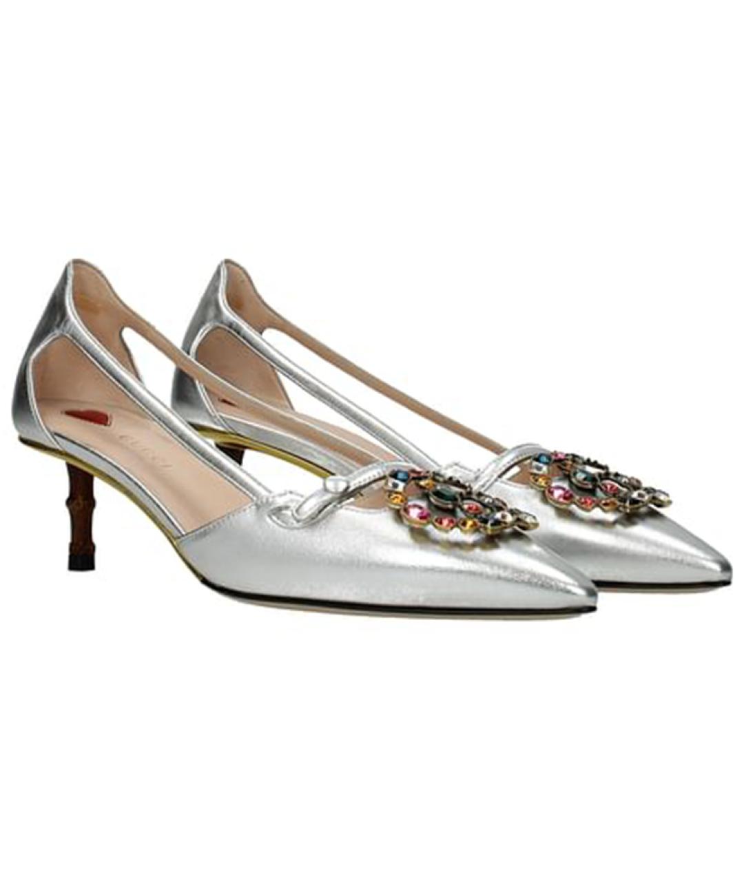 GUCCI Серебряные туфли, фото 2