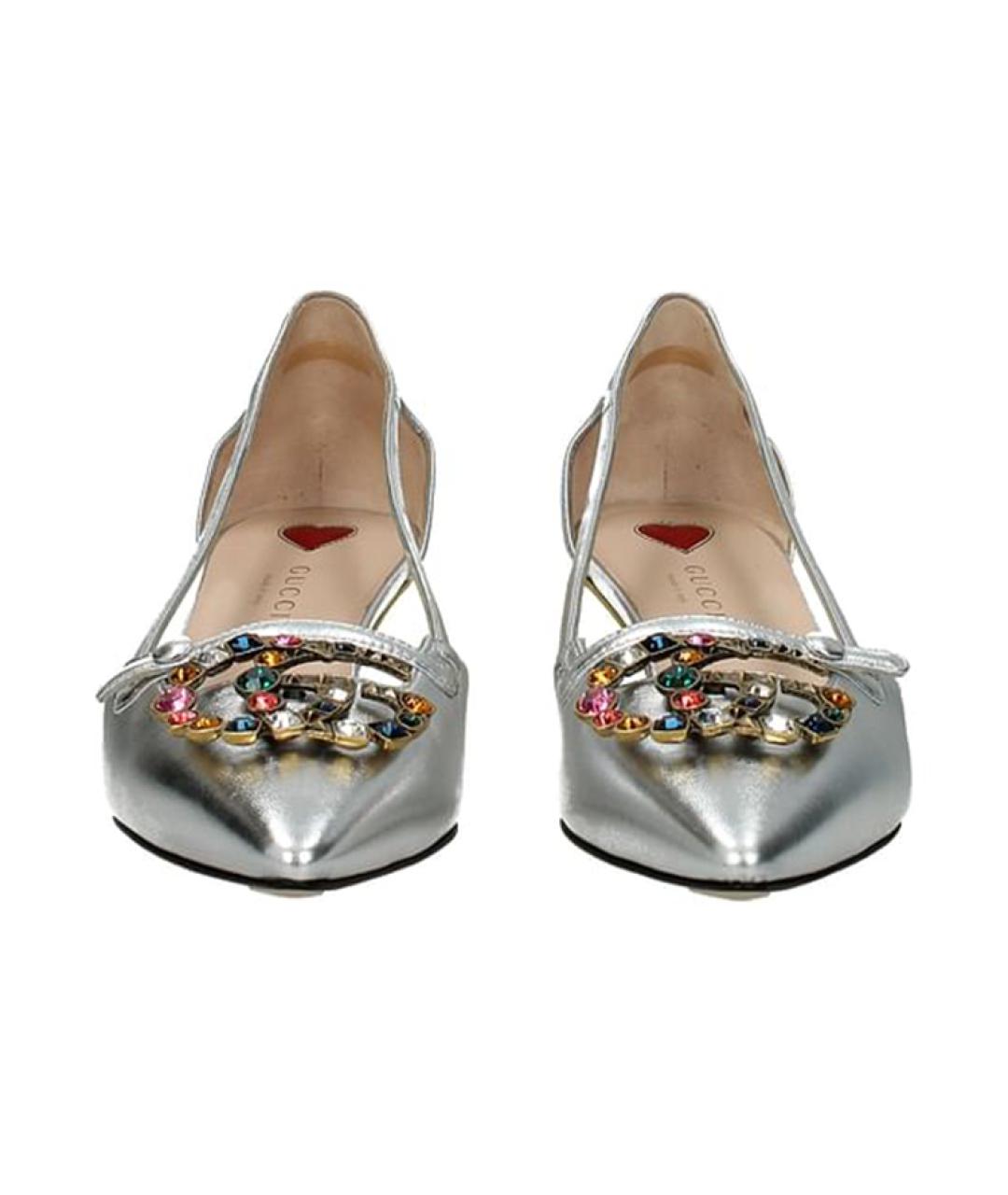 GUCCI Серебряные туфли, фото 4