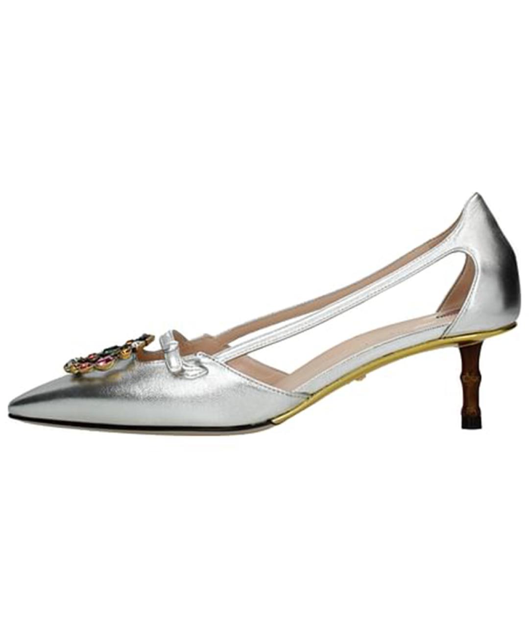 GUCCI Серебряные туфли, фото 6