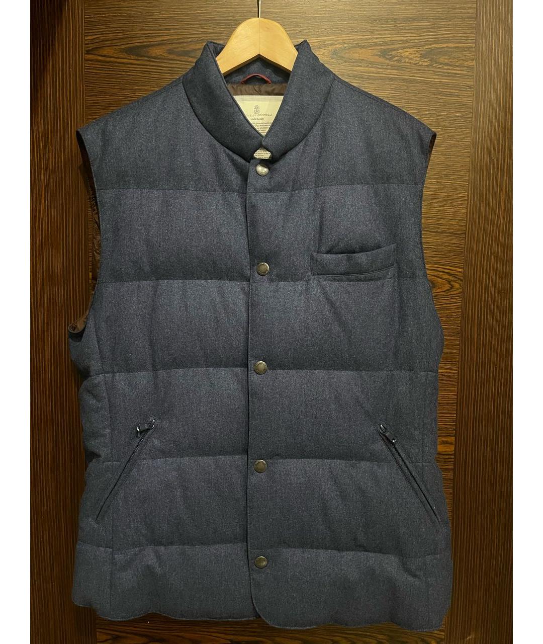BRUNELLO CUCINELLI Темно-синий кашемировый жилет, фото 6