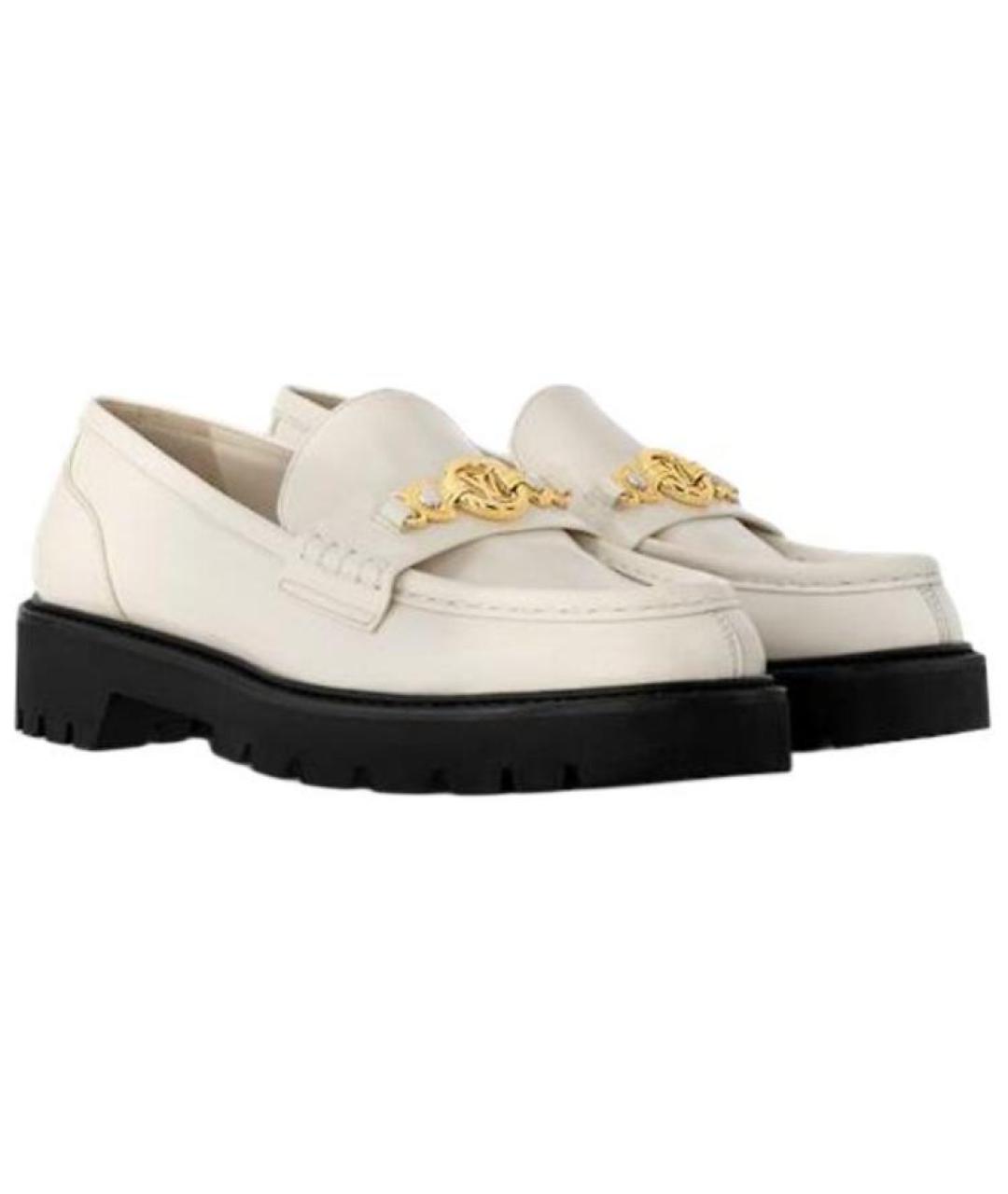 LOUIS VUITTON Белые кожаные лоферы, фото 5