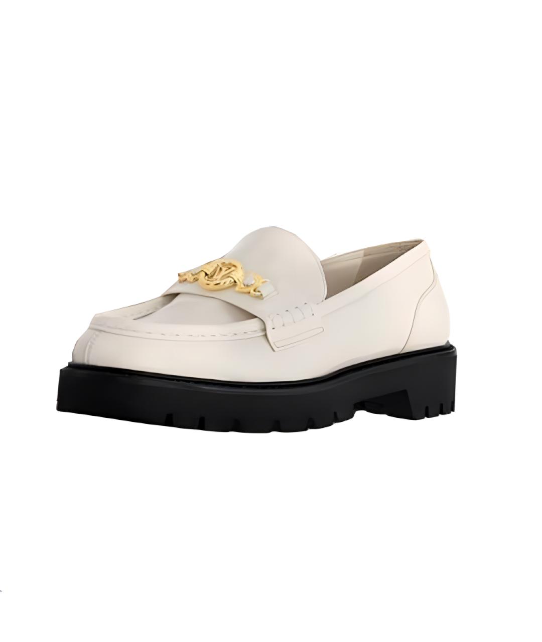 LOUIS VUITTON Белые кожаные лоферы, фото 3