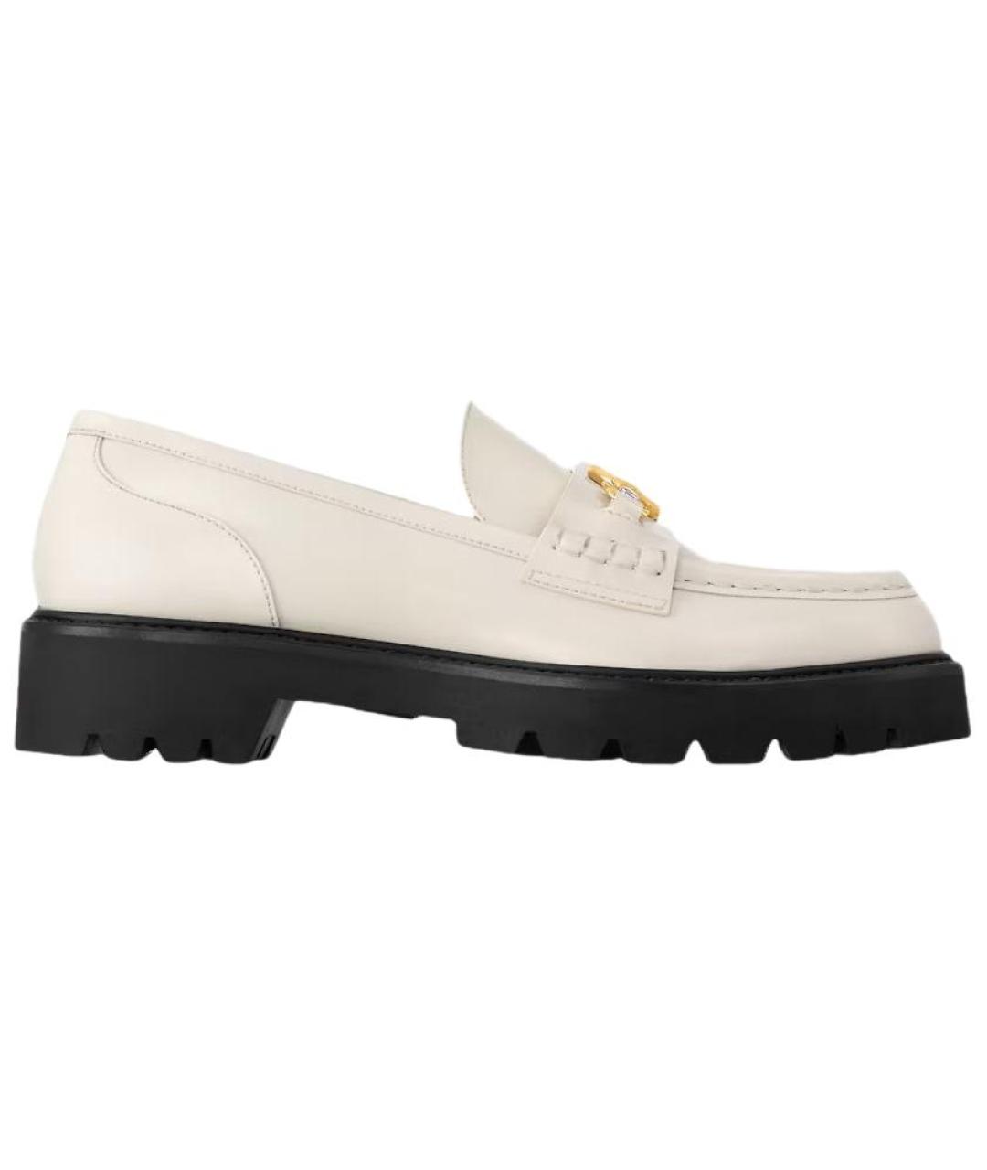 LOUIS VUITTON Белые кожаные лоферы, фото 1
