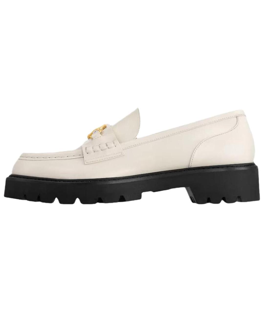 LOUIS VUITTON Белые кожаные лоферы, фото 2