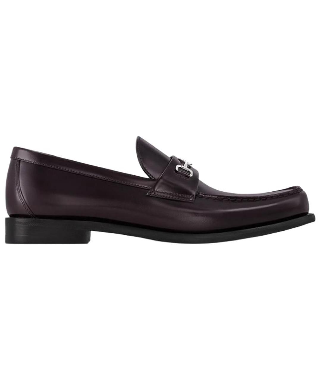 LOUIS VUITTON Бордовые кожаные лоферы, фото 1