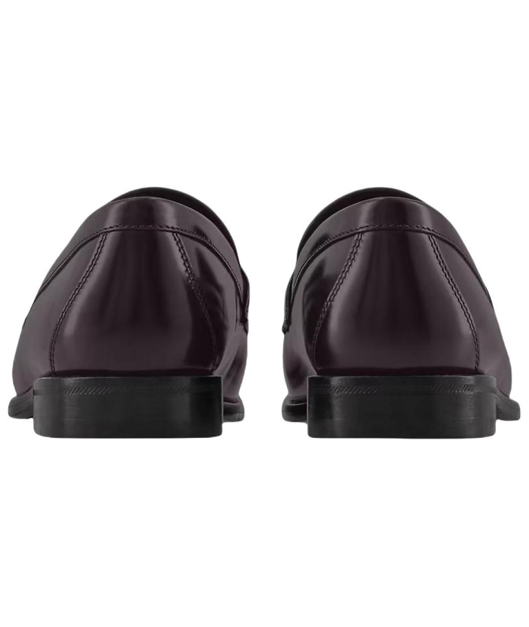 LOUIS VUITTON Бордовые кожаные лоферы, фото 5