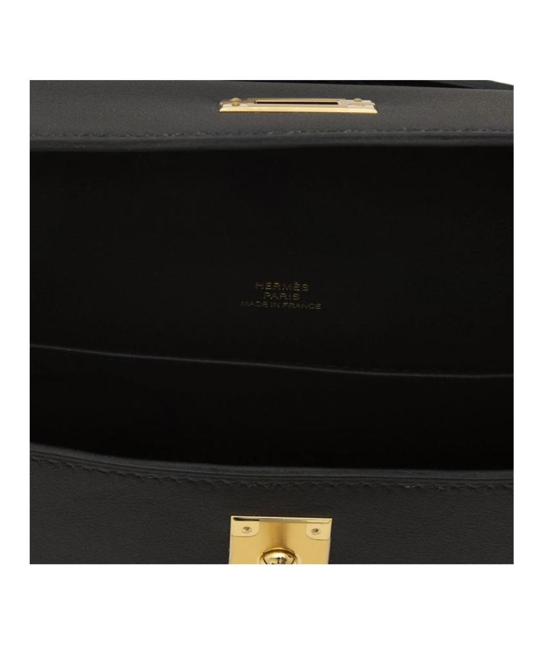 HERMES Черная кожаная сумка с короткими ручками, фото 7