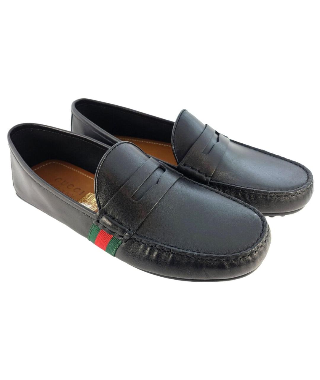 GUCCI Черные кожаные лоферы, фото 3