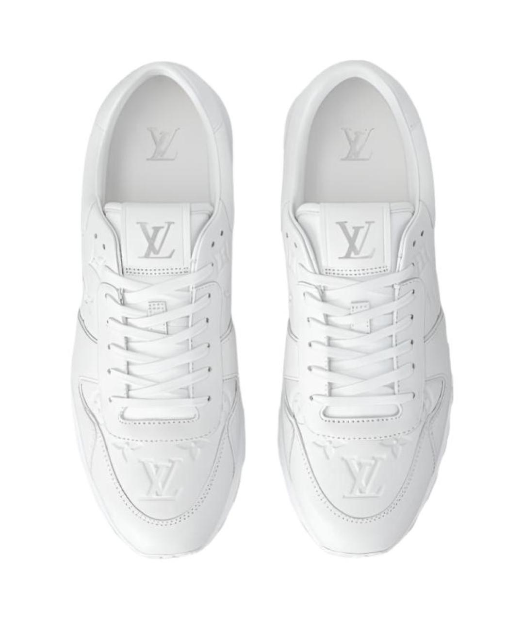 LOUIS VUITTON Белые кожаные низкие кроссовки / кеды, фото 4