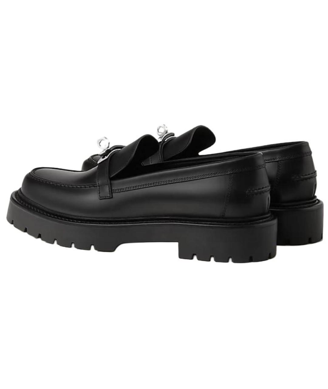 HERMES Черные кожаные лоферы, фото 4