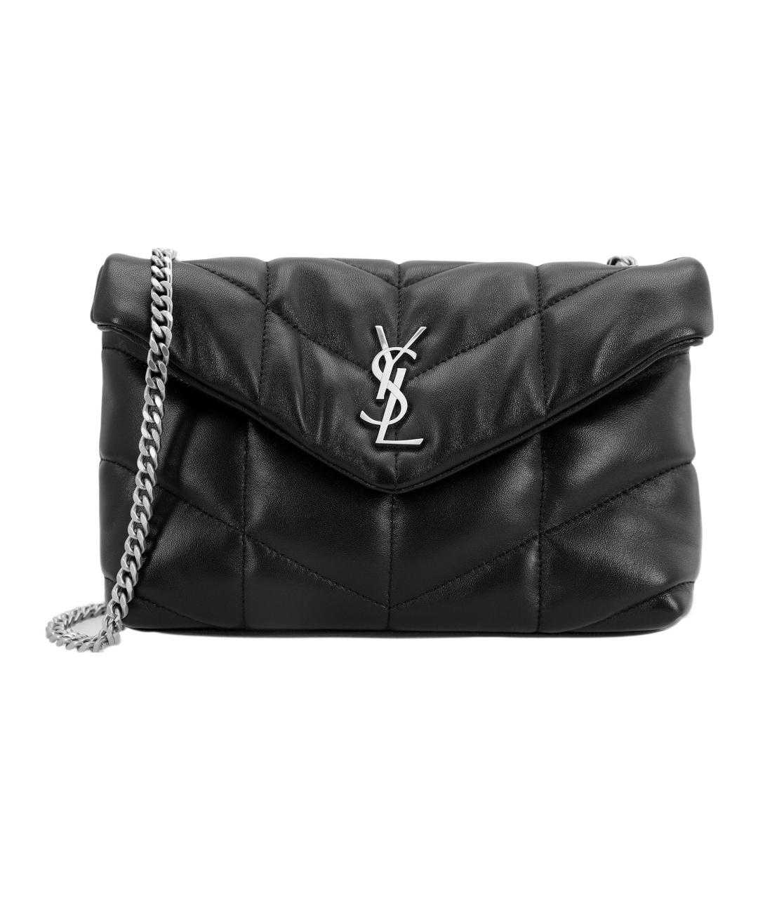 SAINT LAURENT Черная кожаная сумка через плечо, фото 7