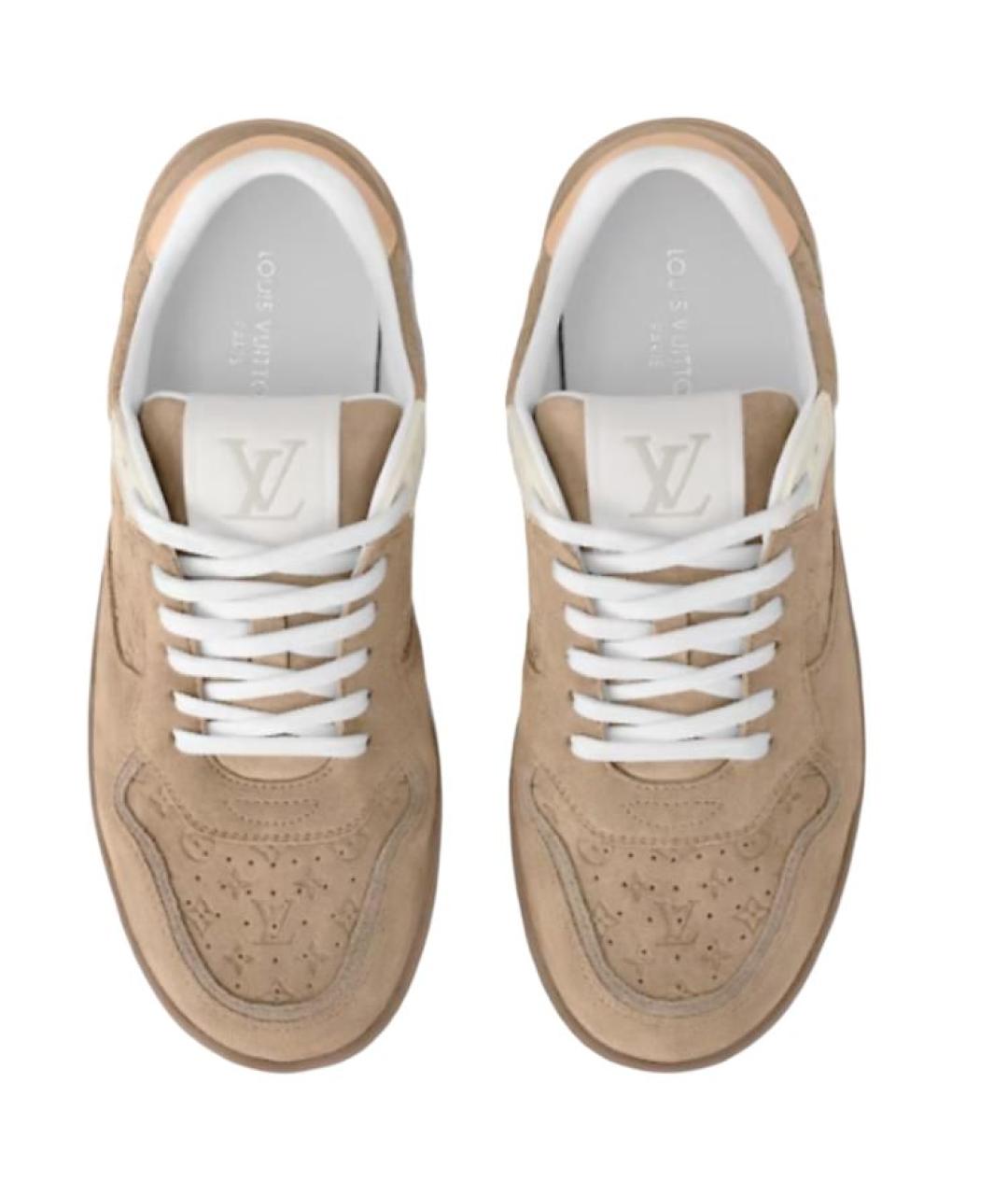 LOUIS VUITTON Коричневые кожаные кроссовки, фото 3