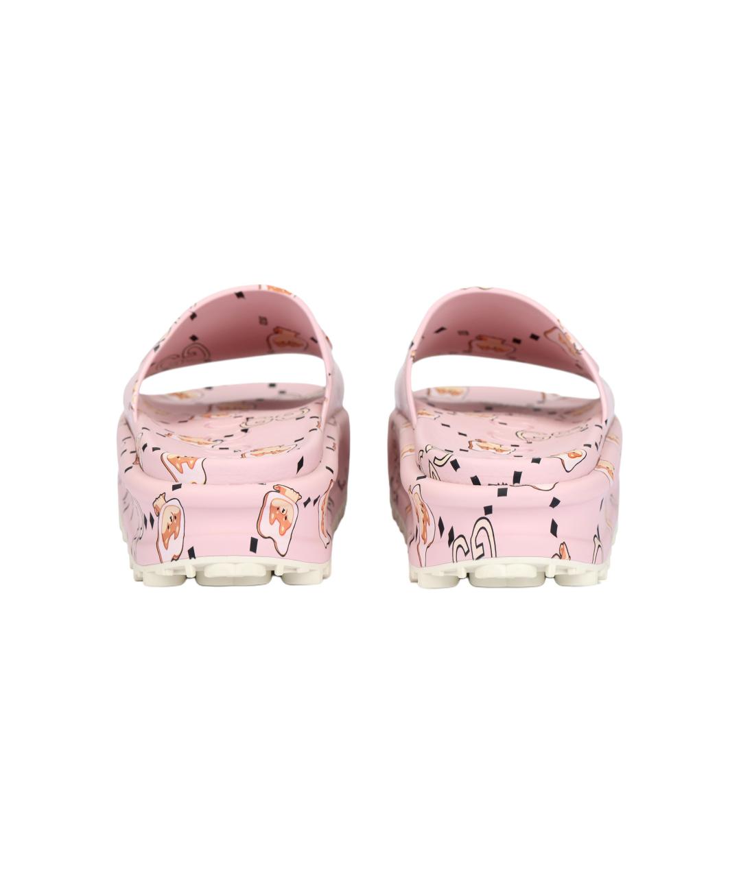 GUCCI Розовые резиновые шлепанцы, фото 4