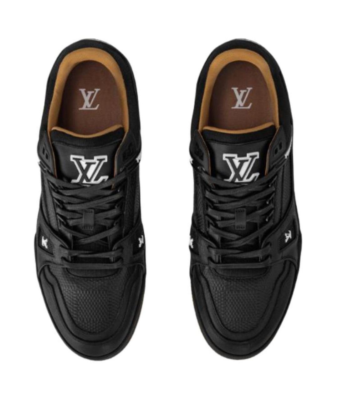 LOUIS VUITTON Черные кожаные высокие кроссовки / кеды, фото 4
