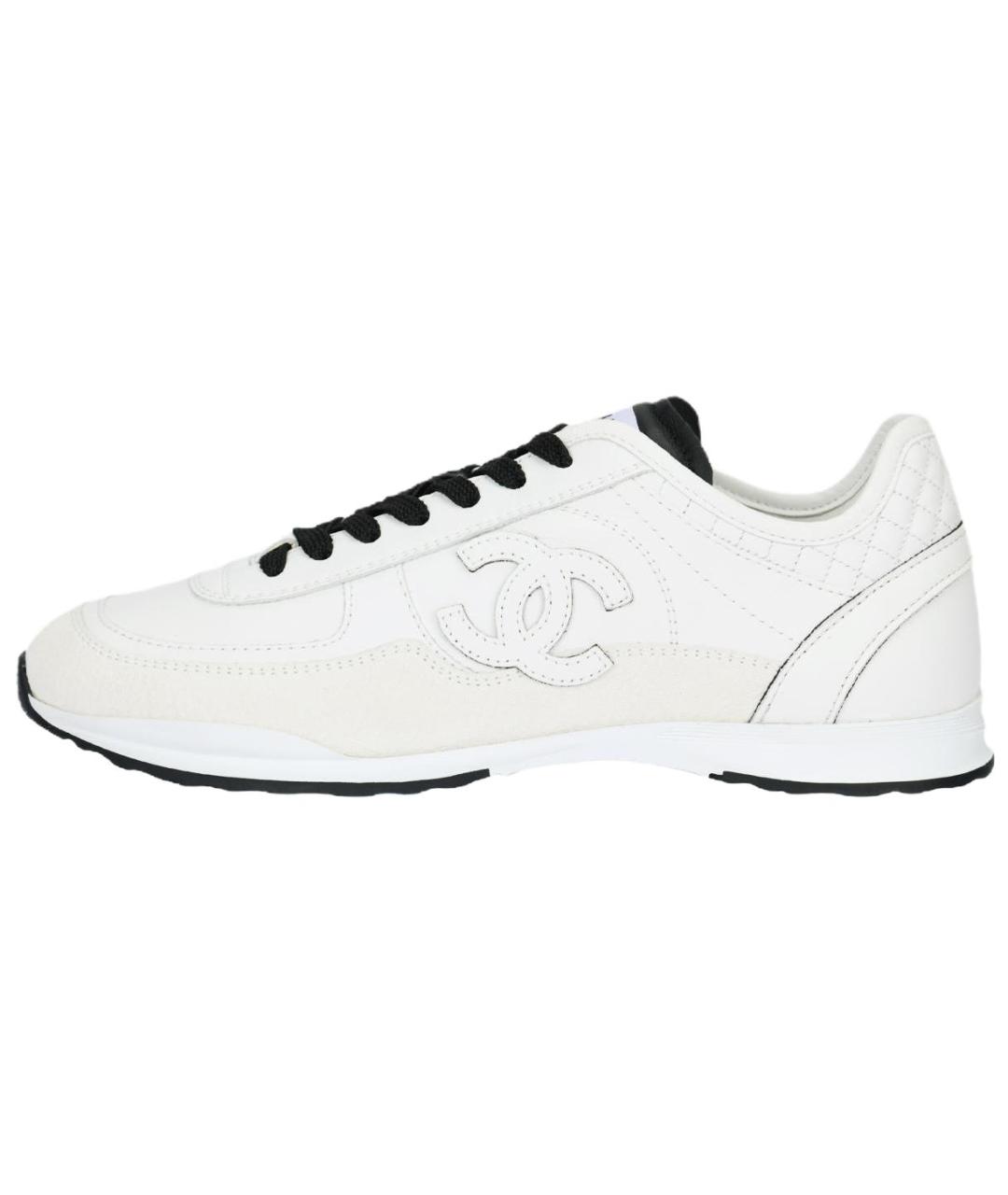 CHANEL Белые кожаные кроссовки, фото 2