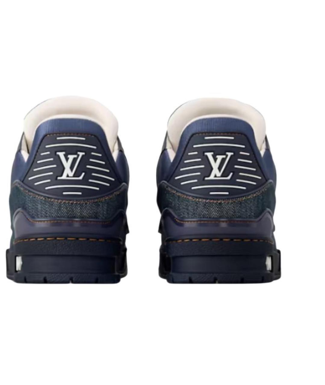 LOUIS VUITTON Синие кожаные кроссовки, фото 4