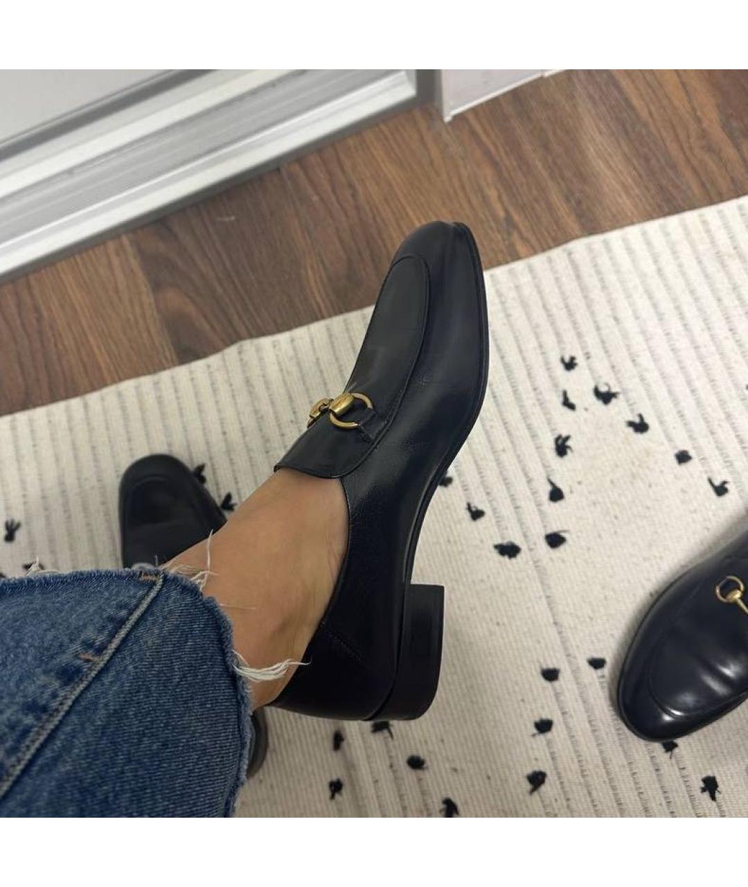 GUCCI Черные кожаные лоферы, фото 5