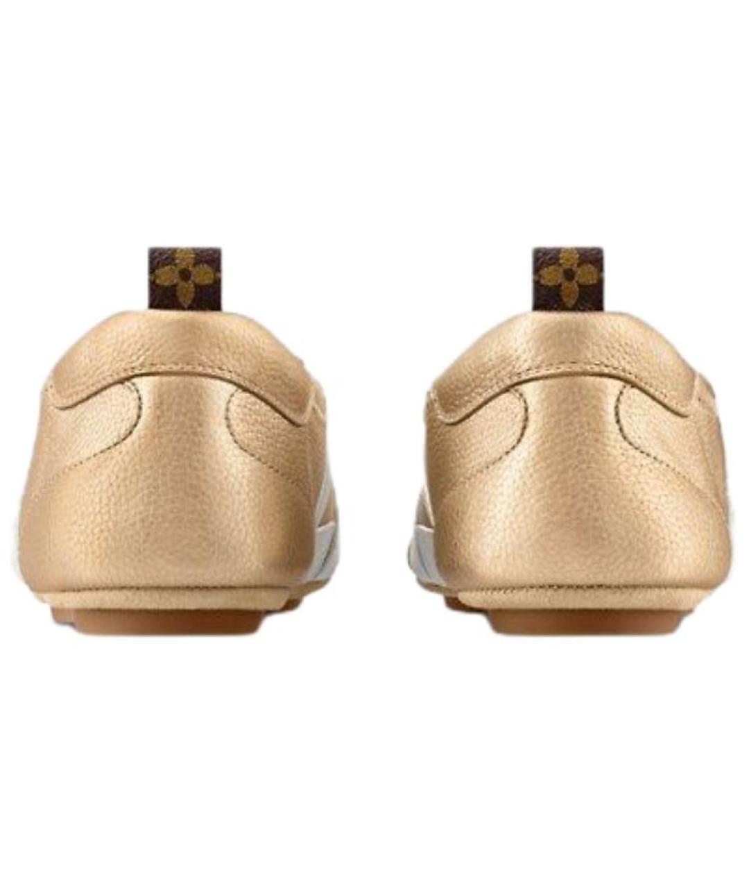 LOUIS VUITTON Золотые кожаные кроссовки, фото 5