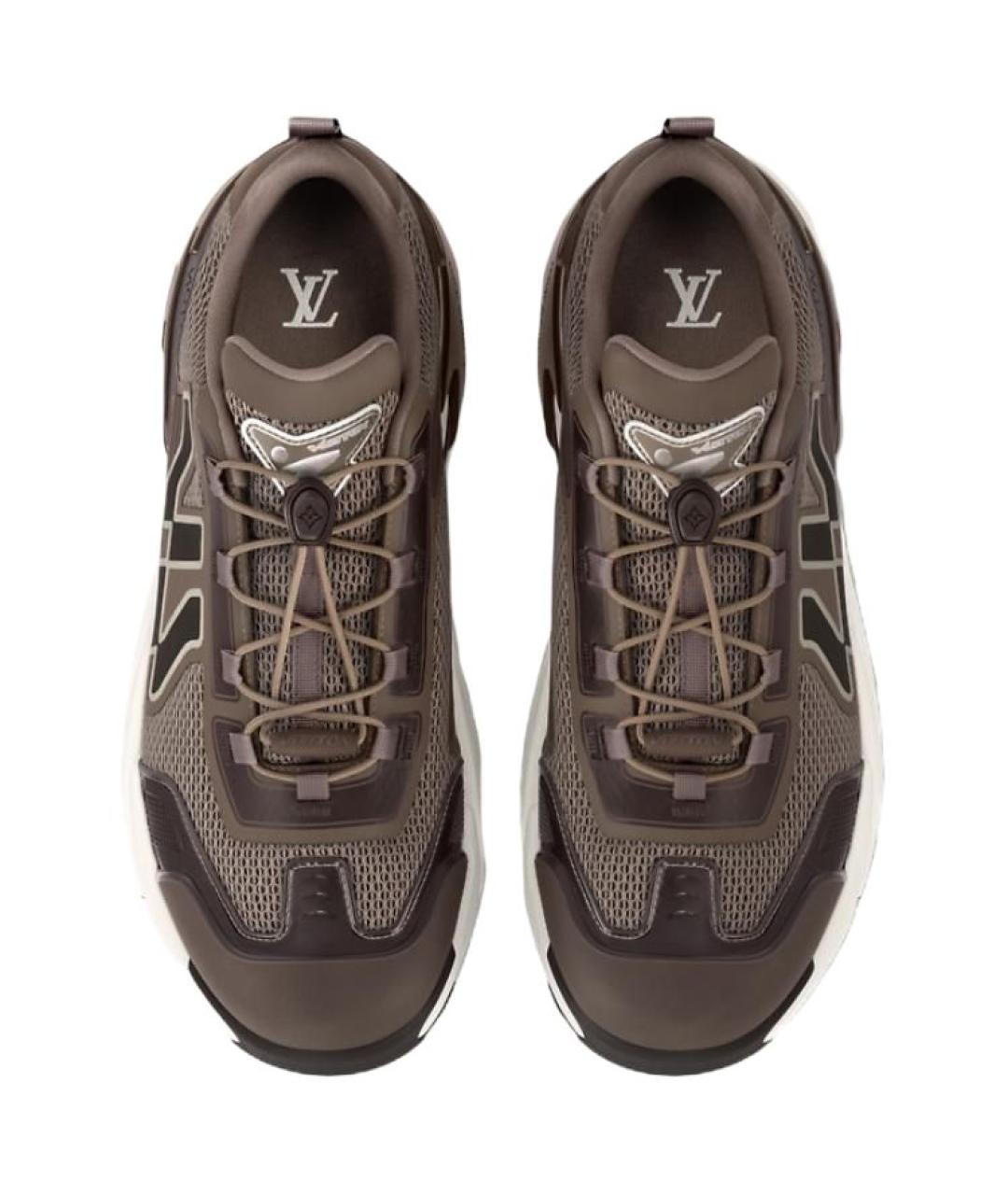 LOUIS VUITTON Коричневые кожаные низкие кроссовки / кеды, фото 4