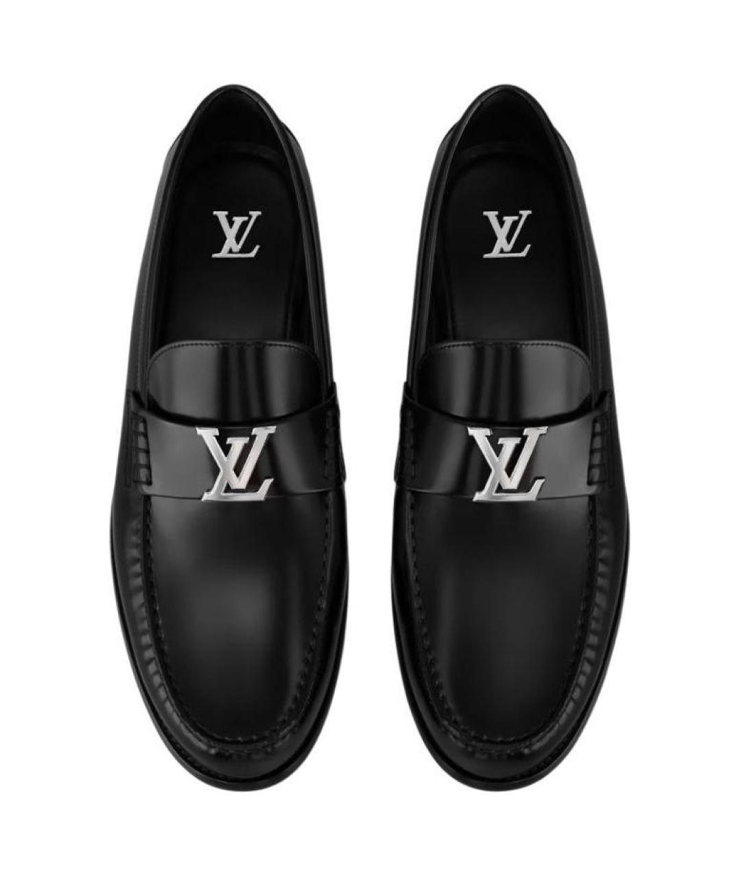 LOUIS VUITTON Черные кожаные лоферы, фото 3