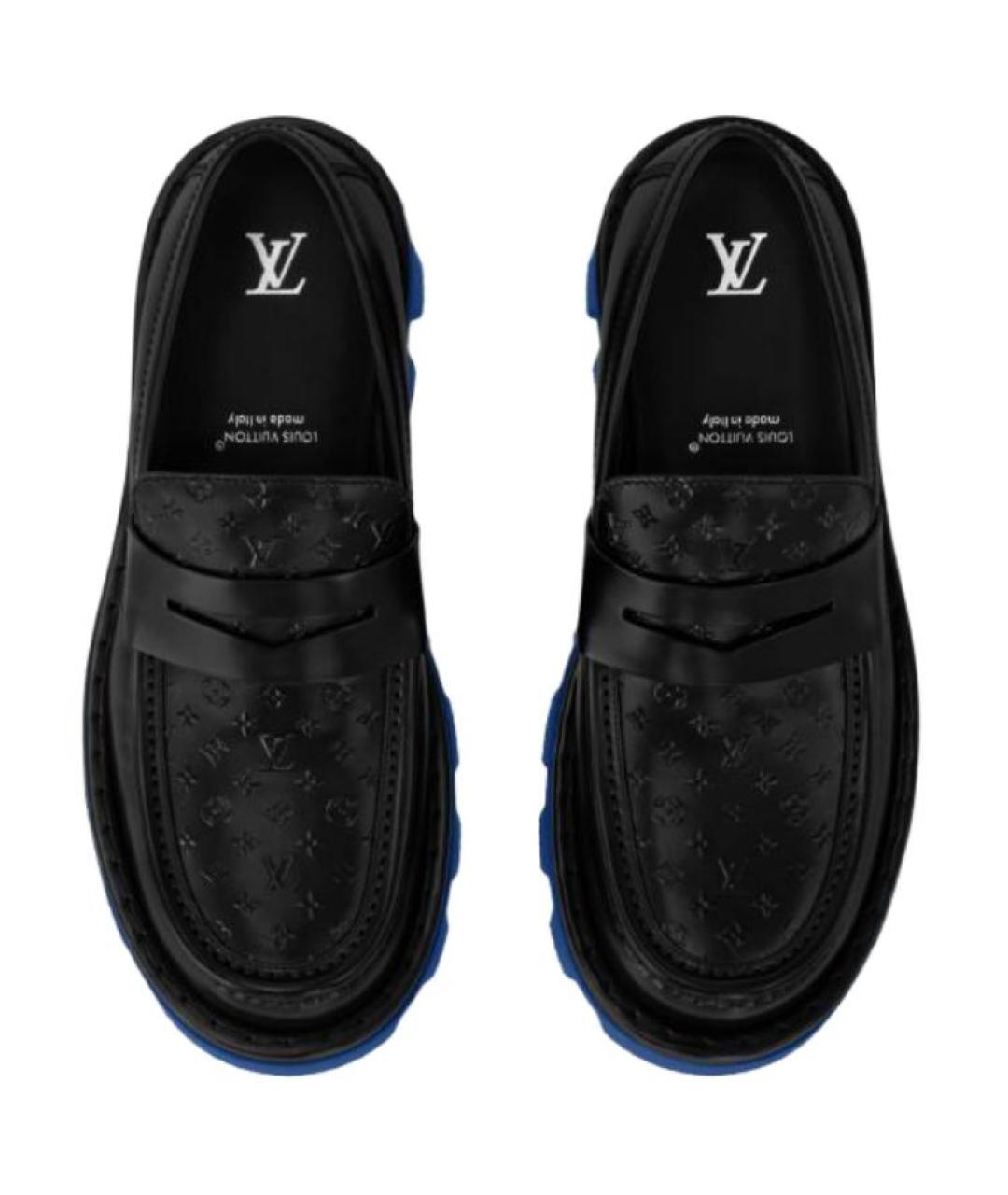 LOUIS VUITTON Черные кожаные лоферы, фото 3