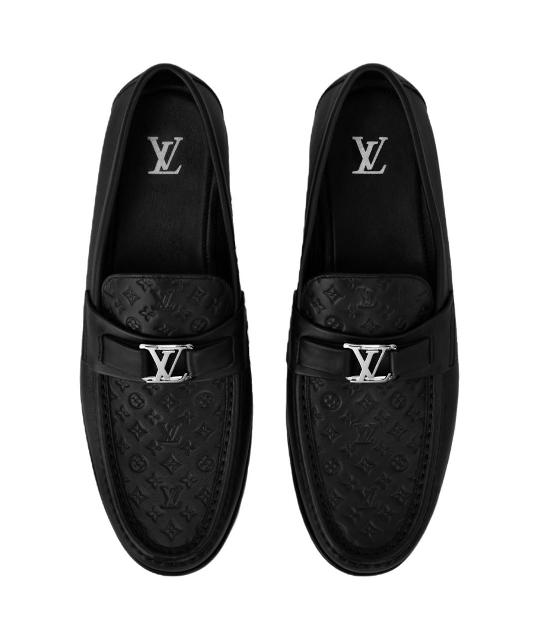 LOUIS VUITTON Черные кожаные лоферы, фото 4