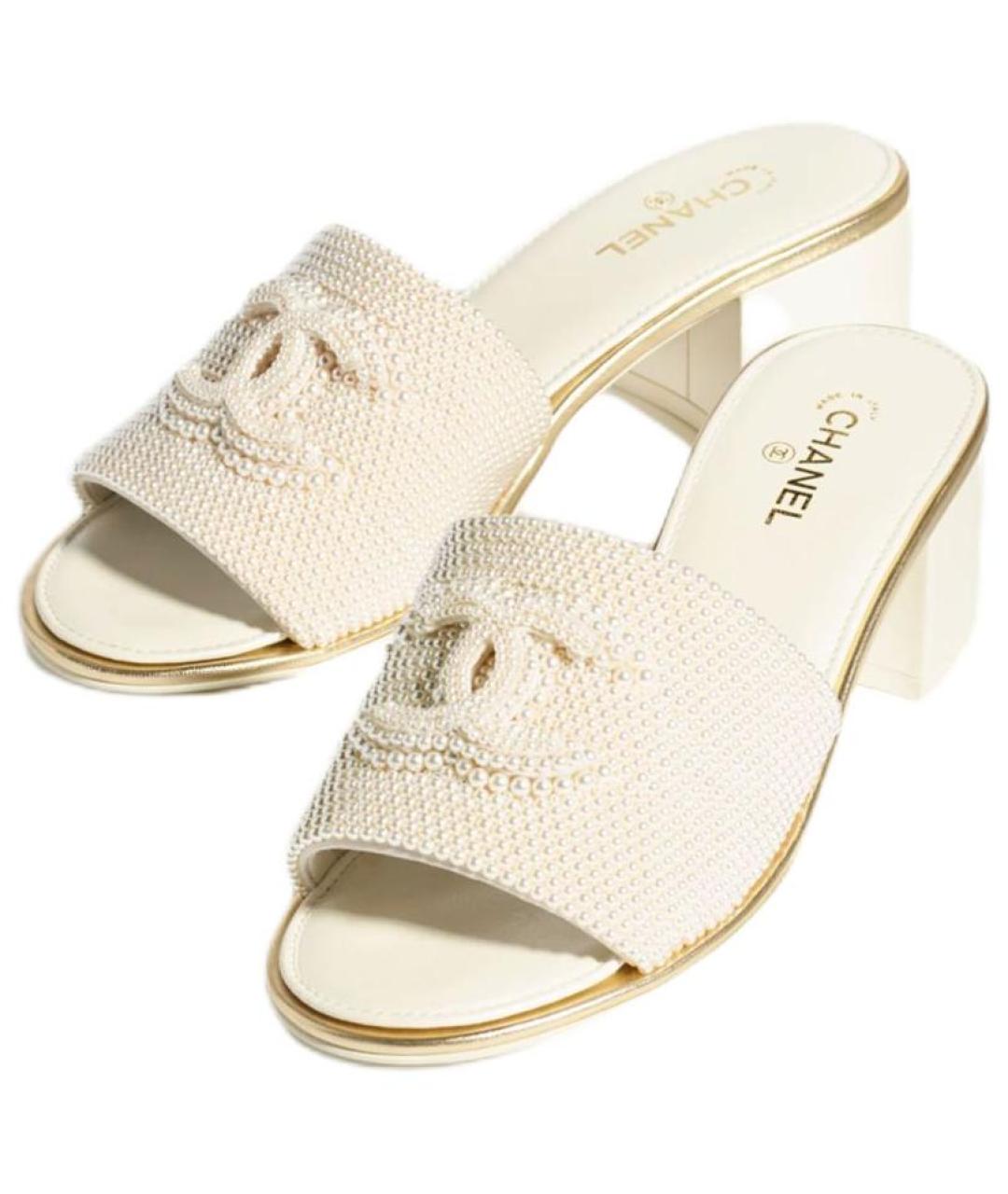 CHANEL Белые сандалии, фото 4