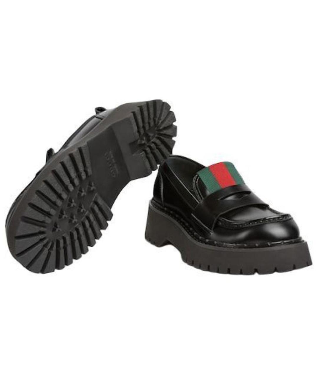 GUCCI Черные кожаные лоферы, фото 6