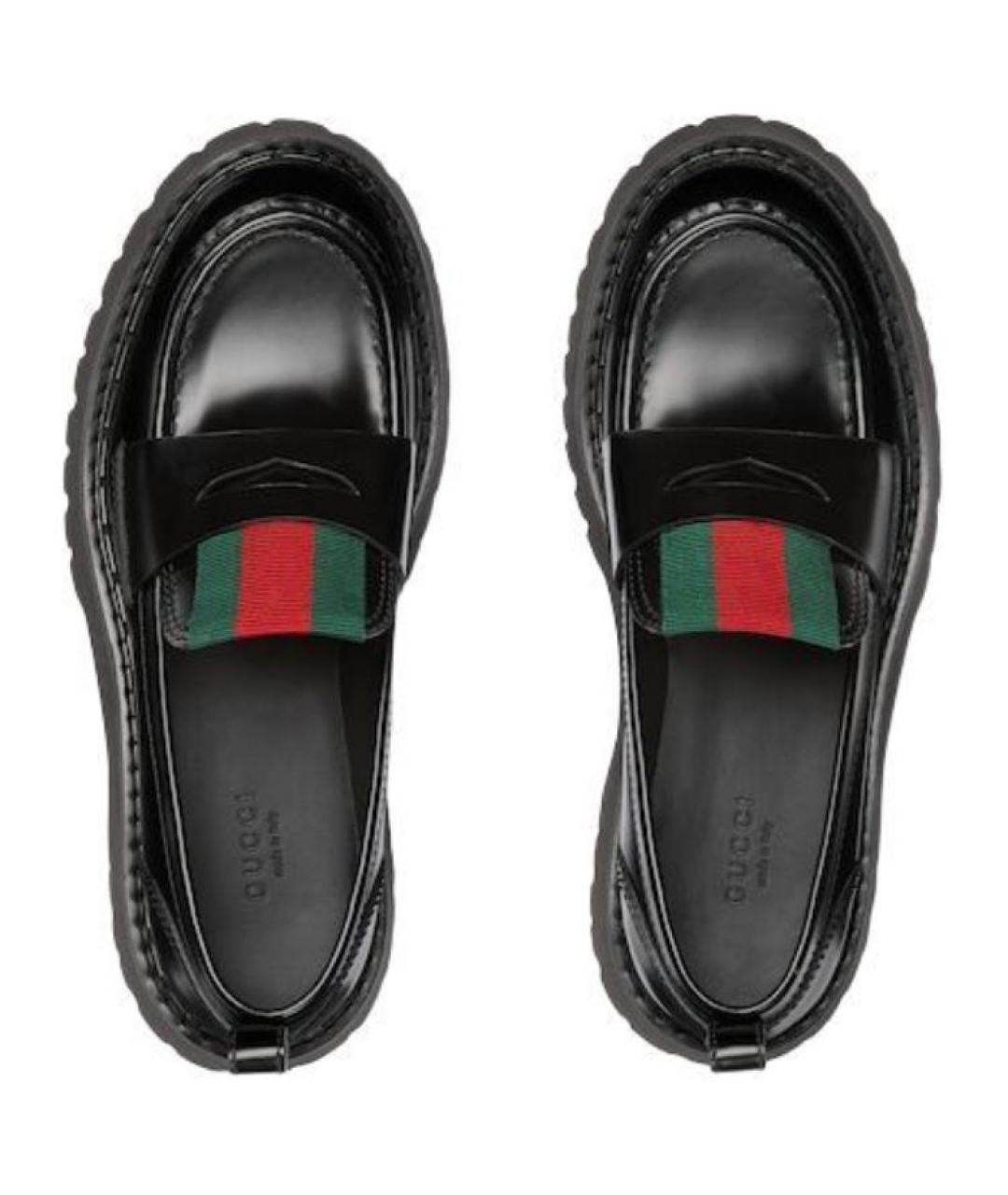 GUCCI Черные кожаные лоферы, фото 4